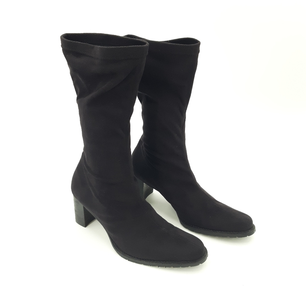 AQUATALIA | Darianna Stretch-Suede Sock Booties in Black